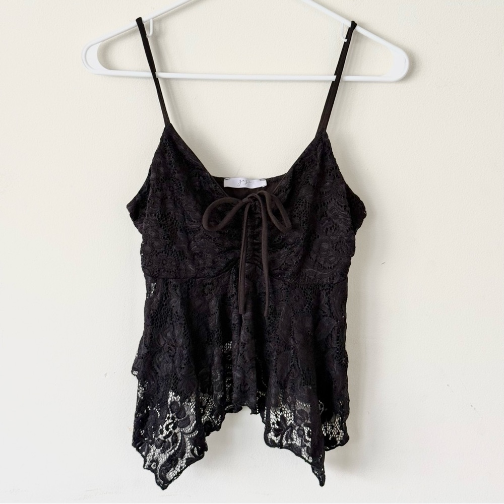 NWOT Gaze Black Lace Butterfly Cami Sleeveless Summer Tank Top - Small